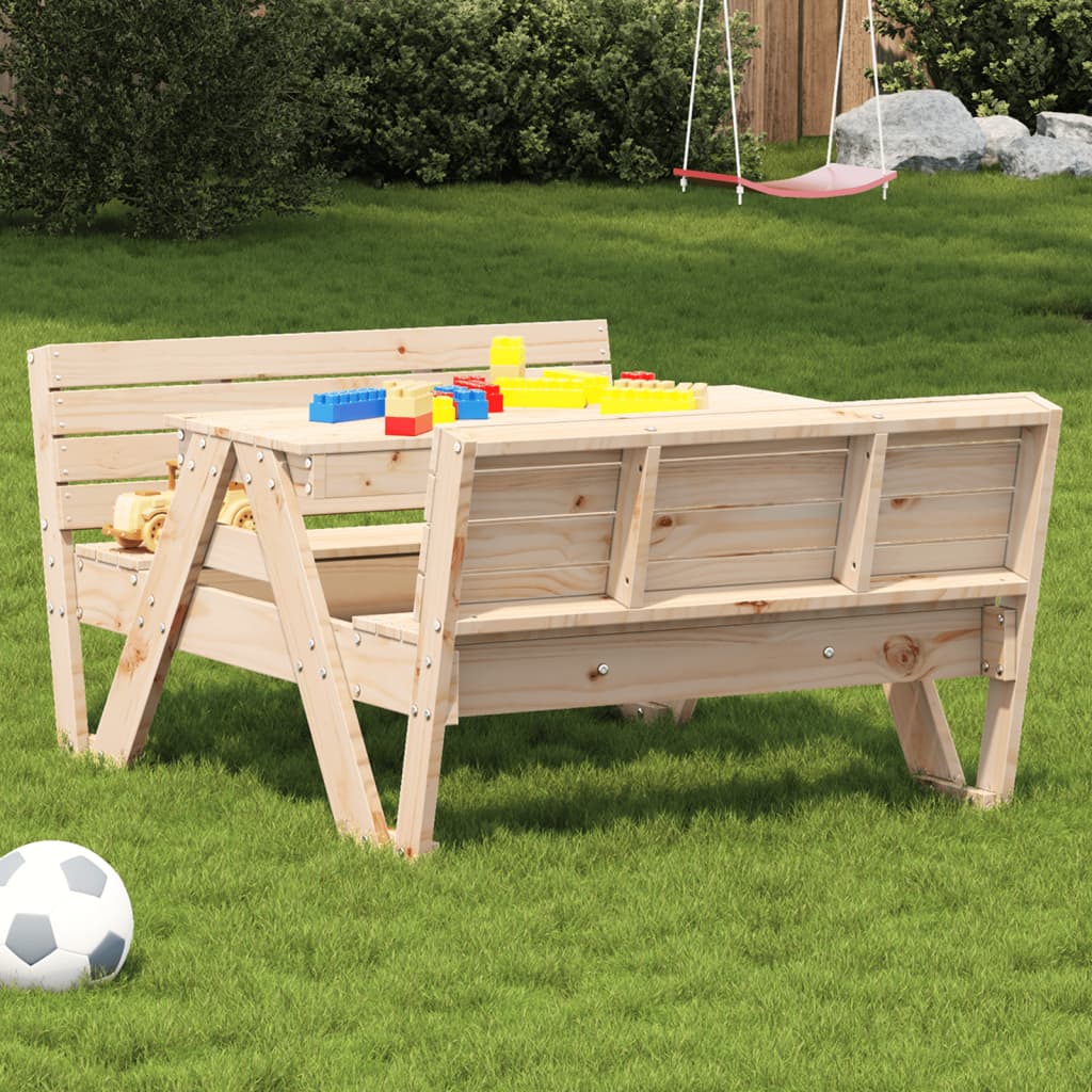 Picknickbord För Barn 88X122X58 Cm Massiv Furu