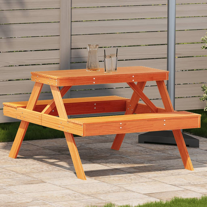 Picknickbord 105X134X75 Cm Massivt Trä