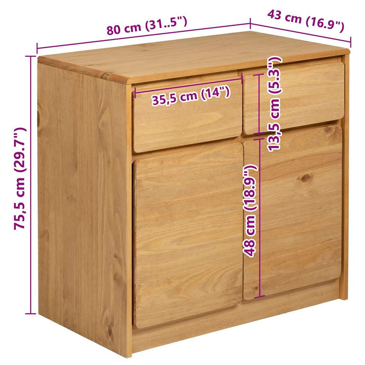 Sidobord Sauda Ek 80X43X75,5 Cm Massiv Furu