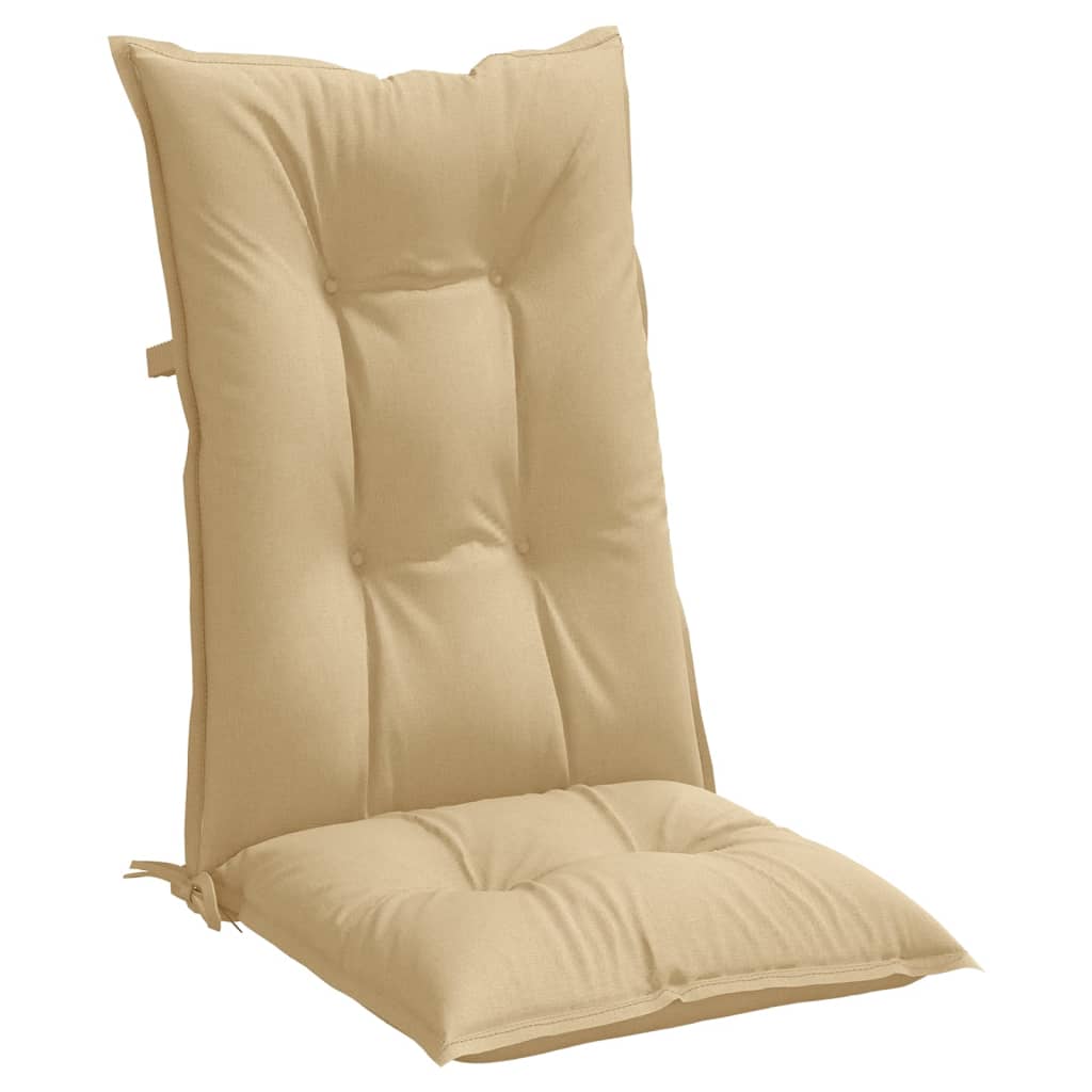 Stolsdynor Högt Ryggstöd 2 St Melerad Beige Tyg