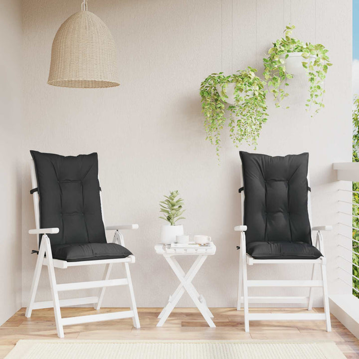 Set Med Hög Rygghörn Kuddar 2 Pcs Melange Svart 120 X 50 X 7 Cm