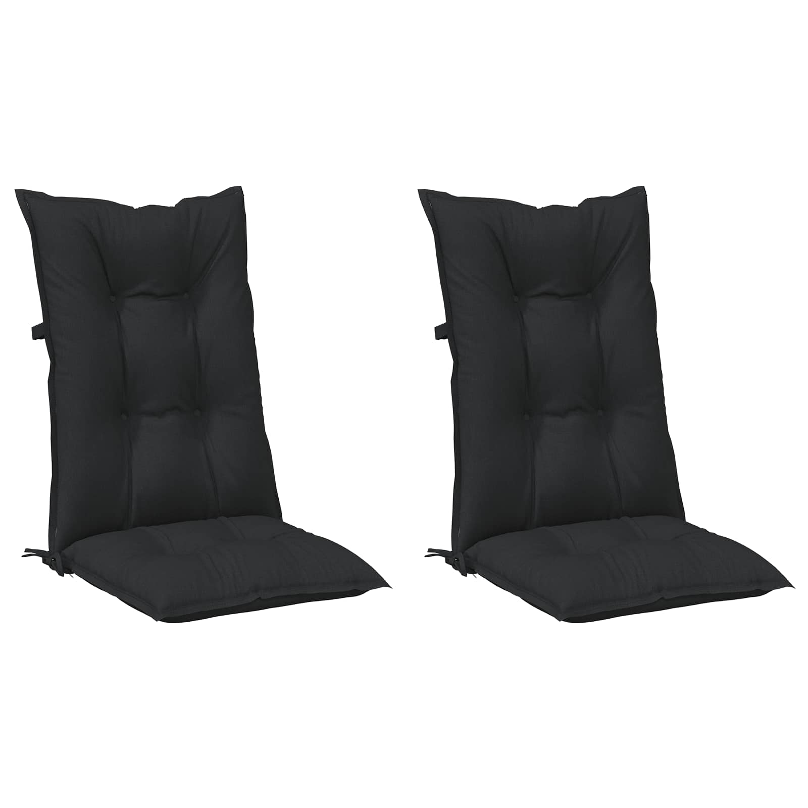 Set Med Hög Rygghörn Kuddar 2 Pcs Melange Svart 120 X 50 X 7 Cm