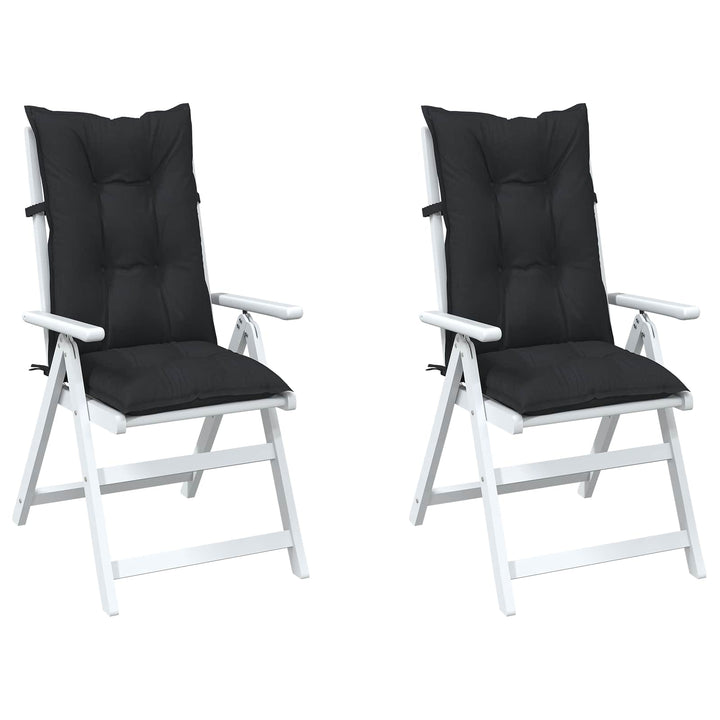Set Med Hög Rygghörn Kuddar 2 Pcs Melange Svart 120 X 50 X 7 Cm