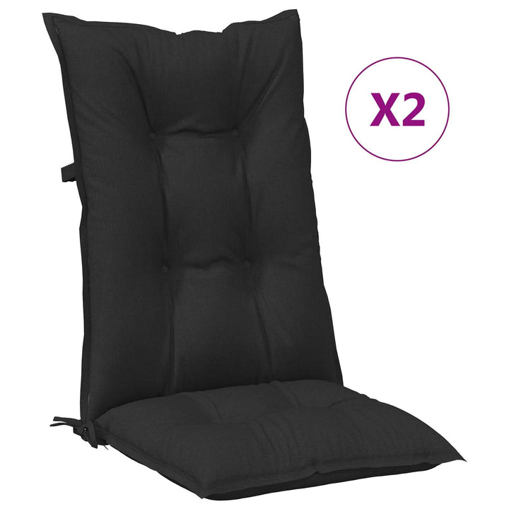 Set Med Hög Rygghörn Kuddar 2 Pcs Melange Svart 120 X 50 X 7 Cm