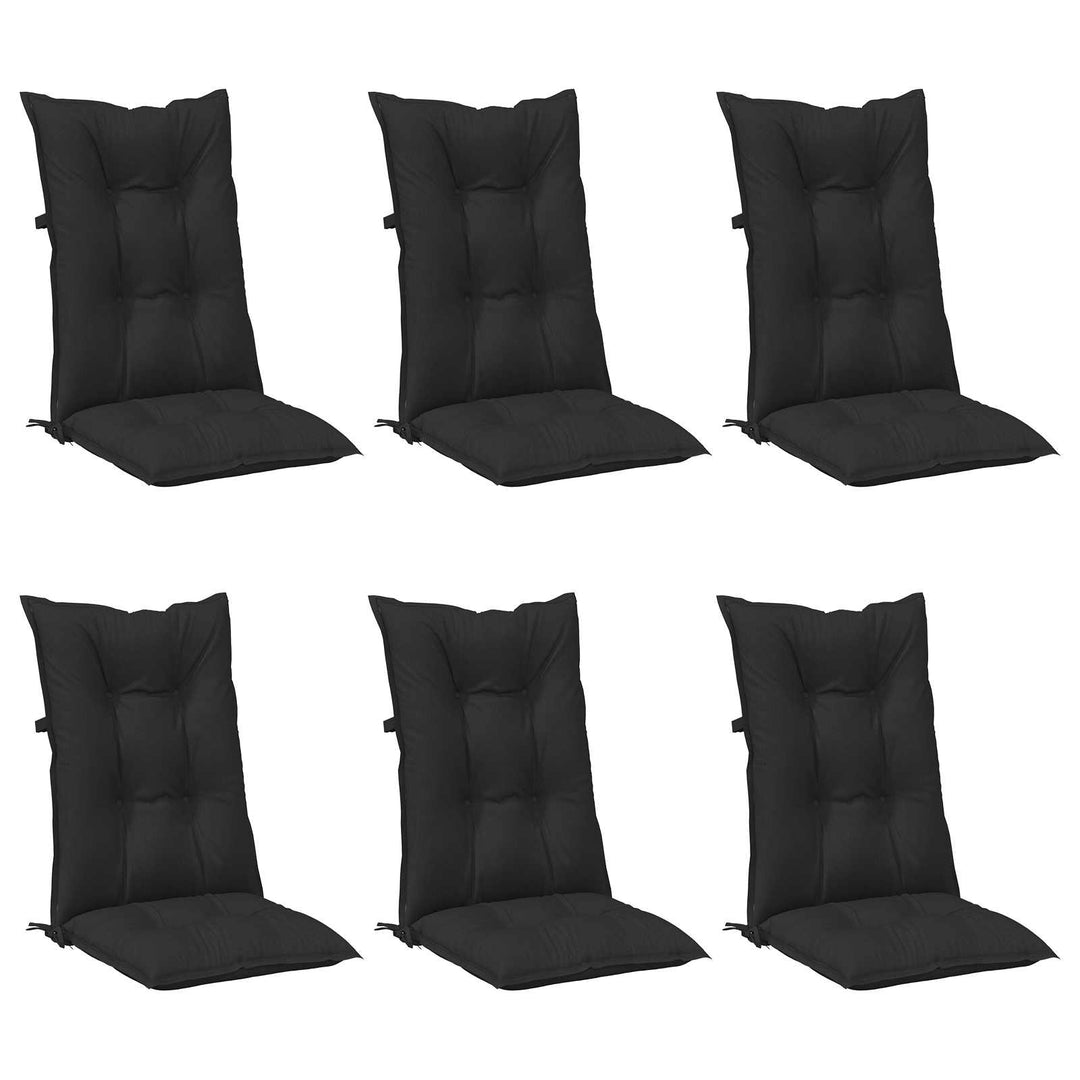 Set Med Hög Rygghörn Kuddar 6 St Polyester Melange Svart