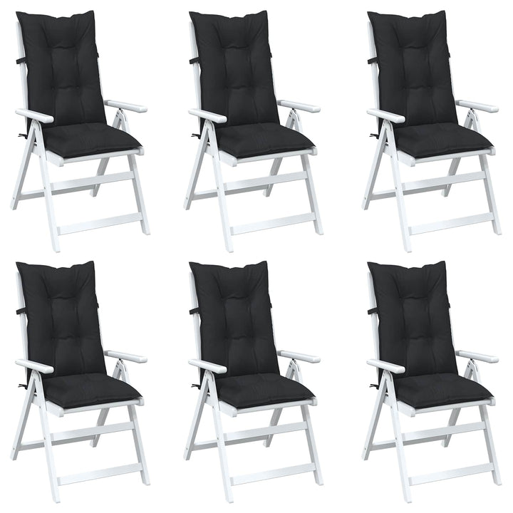 Set Med Hög Rygghörn Kuddar 6 St Polyester Melange Svart