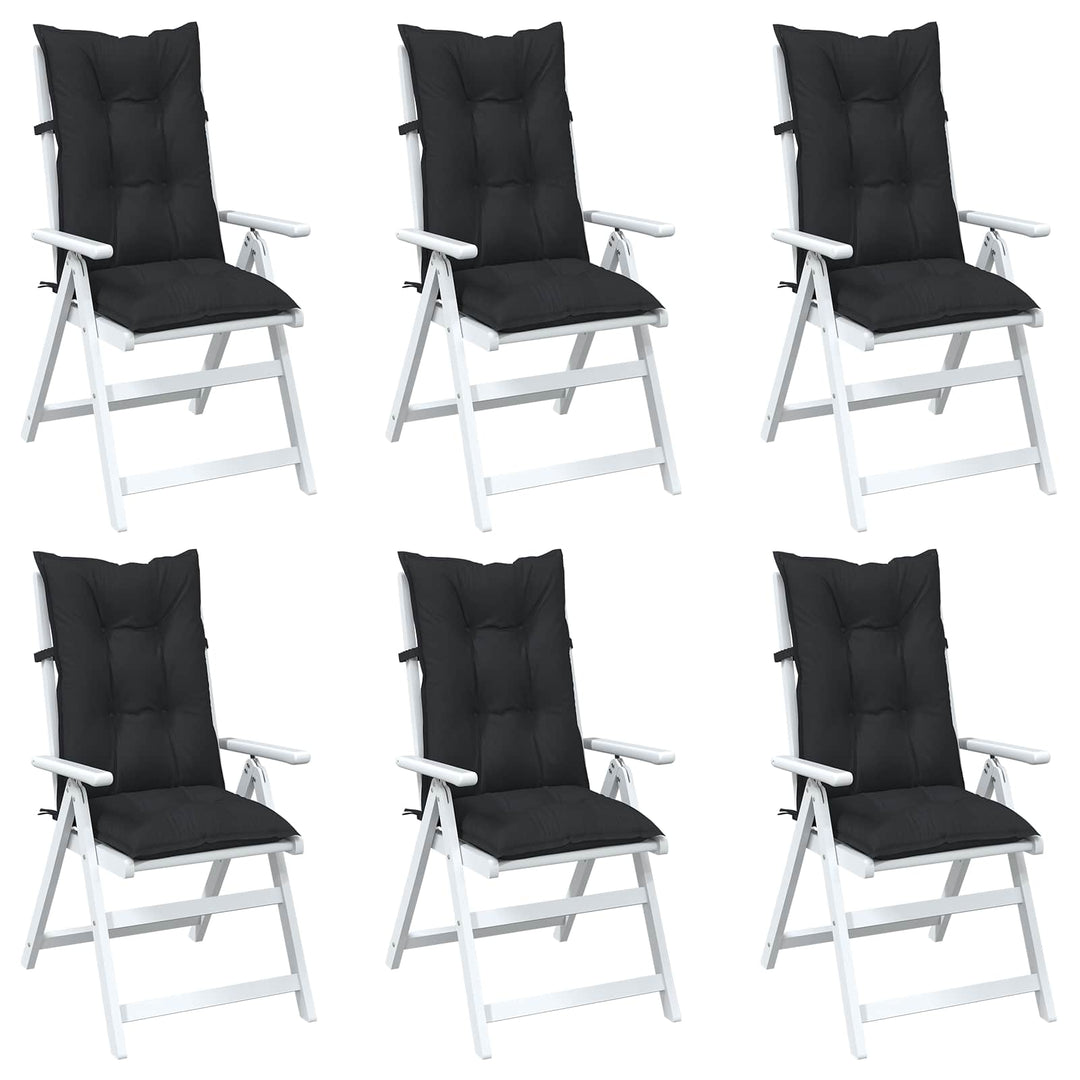 Set Med Hög Rygghörn Kuddar 6 St Polyester Melange Svart