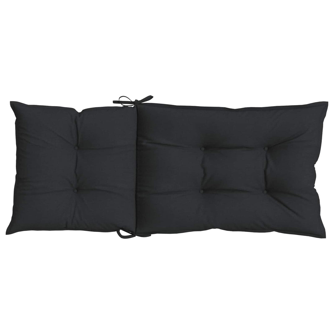 Set Med Hög Rygghörn Kuddar 6 St Polyester Melange Svart