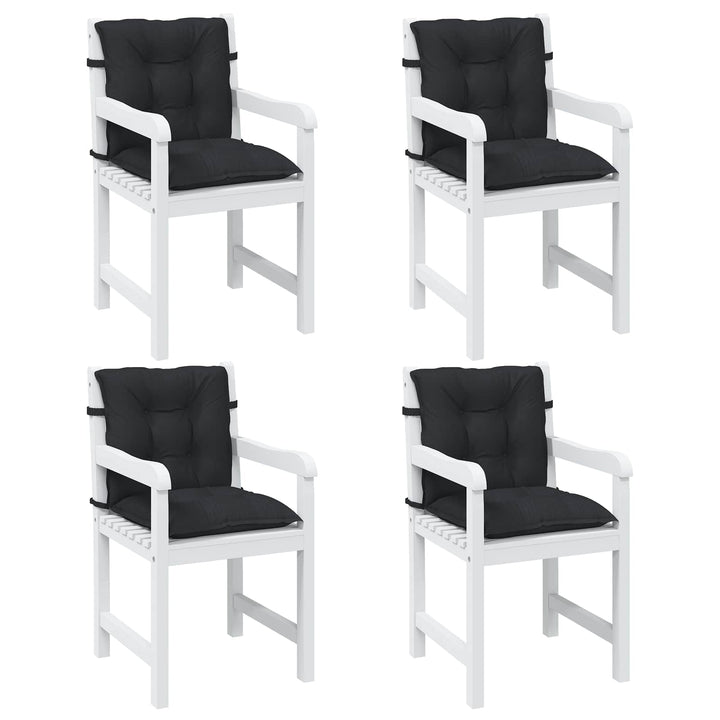 Lågryggs Stolsdynor Set 4 St Polyester Melange Svart