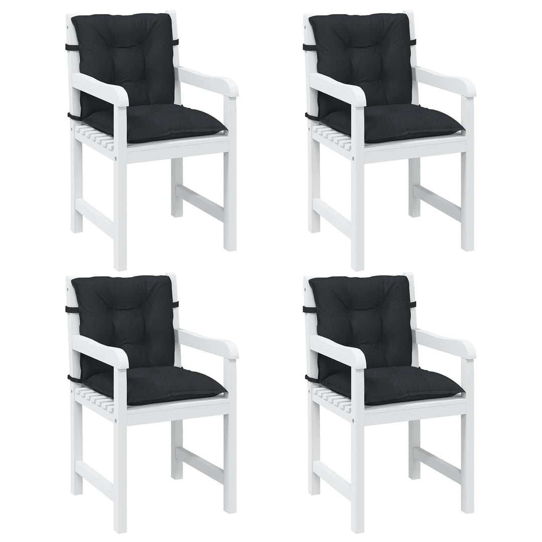 Lågryggs Stolsdynor Set 4 St Polyester Melange Svart