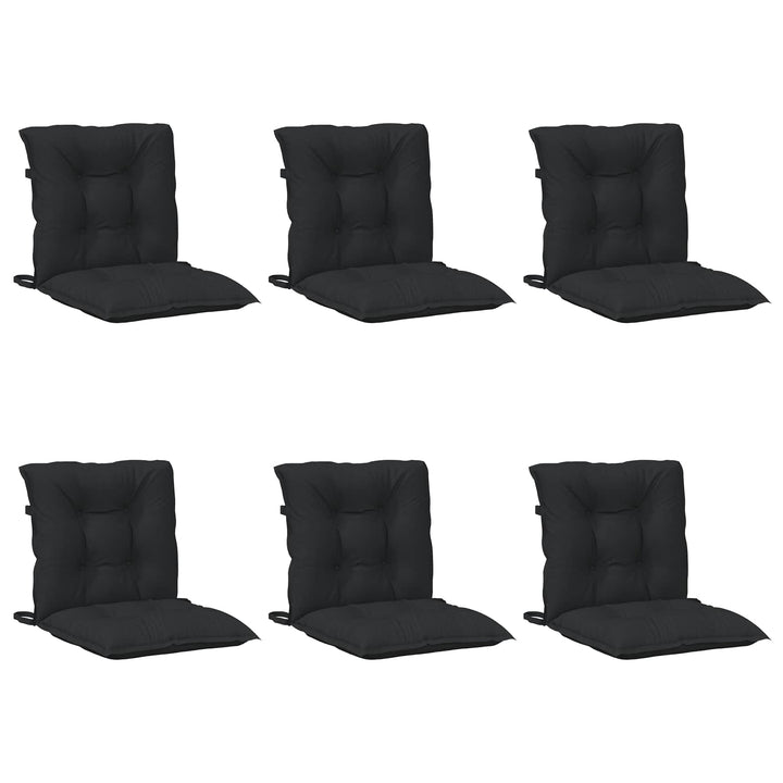 Lågryggs Stolsdynor Set 6 St Polyester Melange Svart