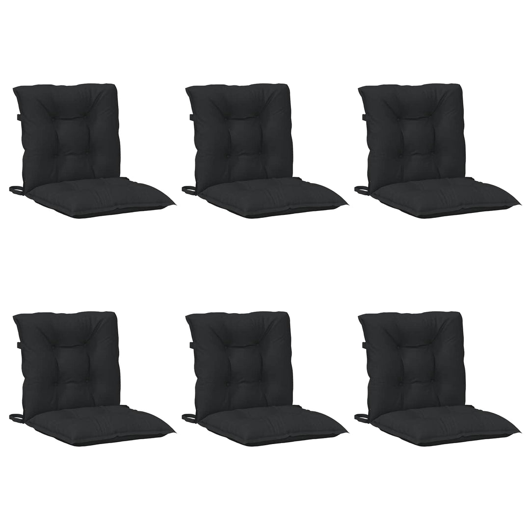 Lågryggs Stolsdynor Set 6 St Polyester Melange Svart