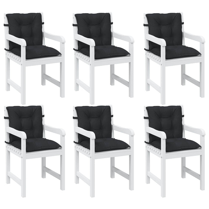Lågryggs Stolsdynor Set 6 St Polyester Melange Svart