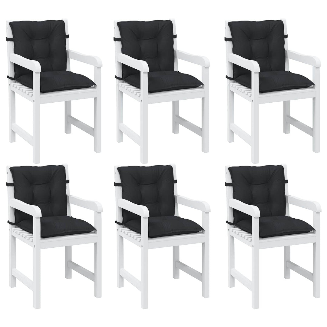 Lågryggs Stolsdynor Set 6 St Polyester Melange Svart