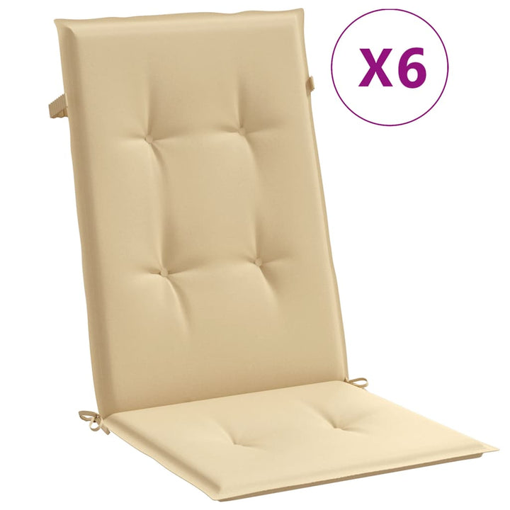 Stolsdynor Högt Ryggstöd 6 St Melerad Beige Tyg