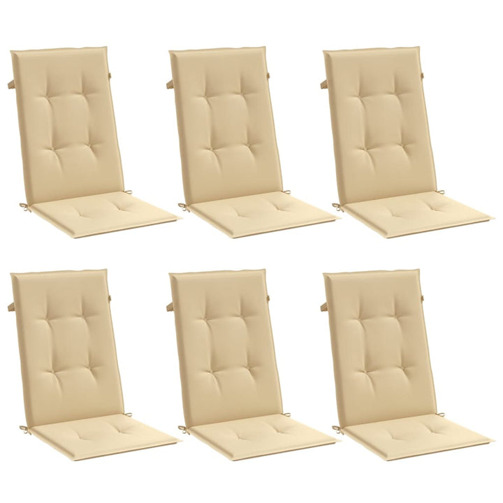 Stolsdynor Högt Ryggstöd 6 St Melerad Beige Tyg