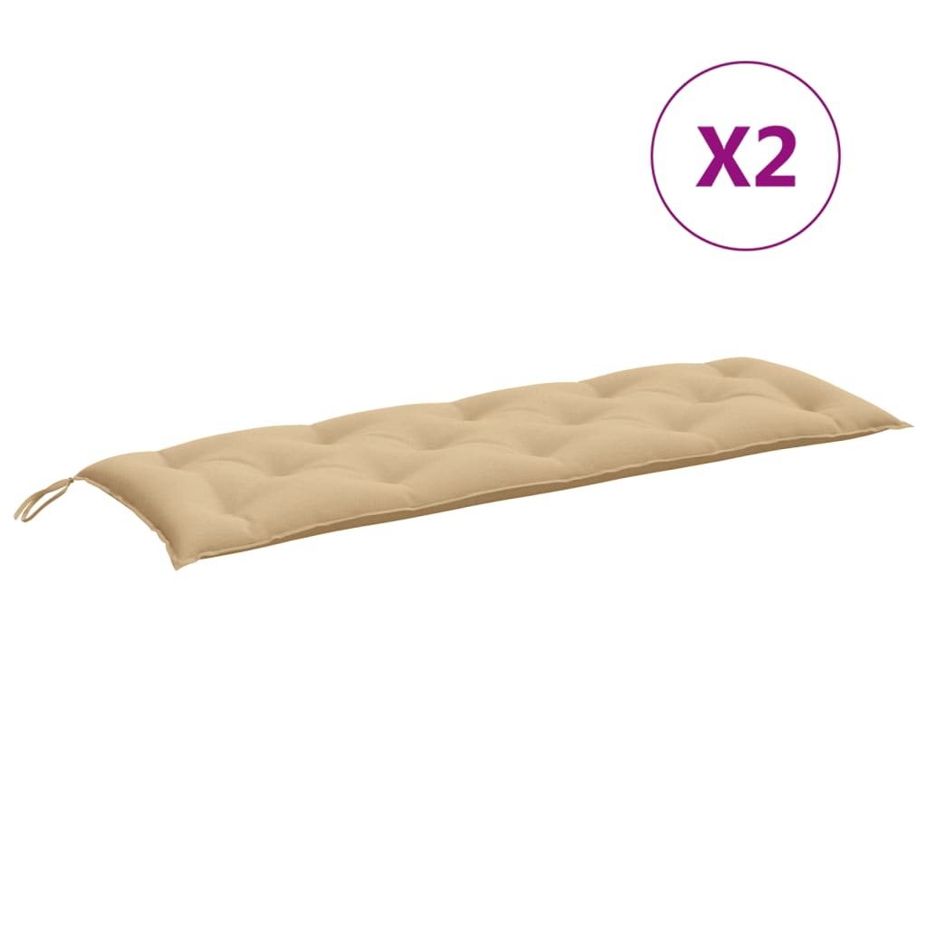 Bänkdyna 2 St Melerad Beige Tyg