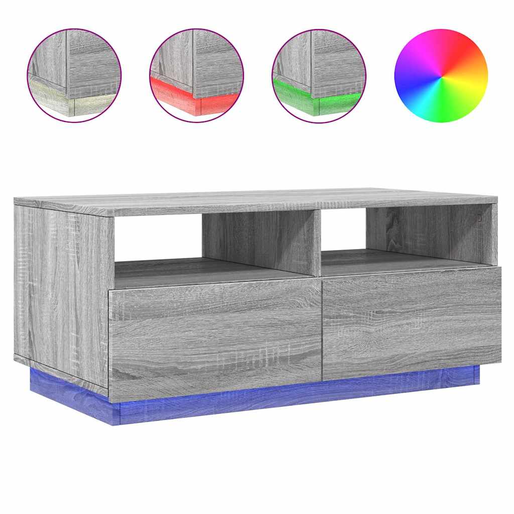 Soffbord Med Led 90X49X40 Cm