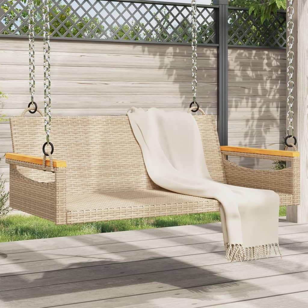 Gungbänk Med Dynor Beige Konstrotting