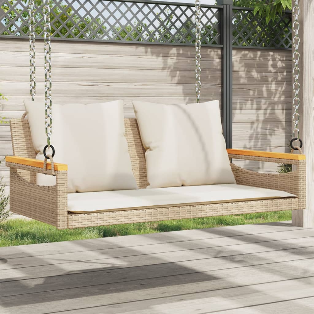 Gungbänk Med Dynor Beige Konstrotting