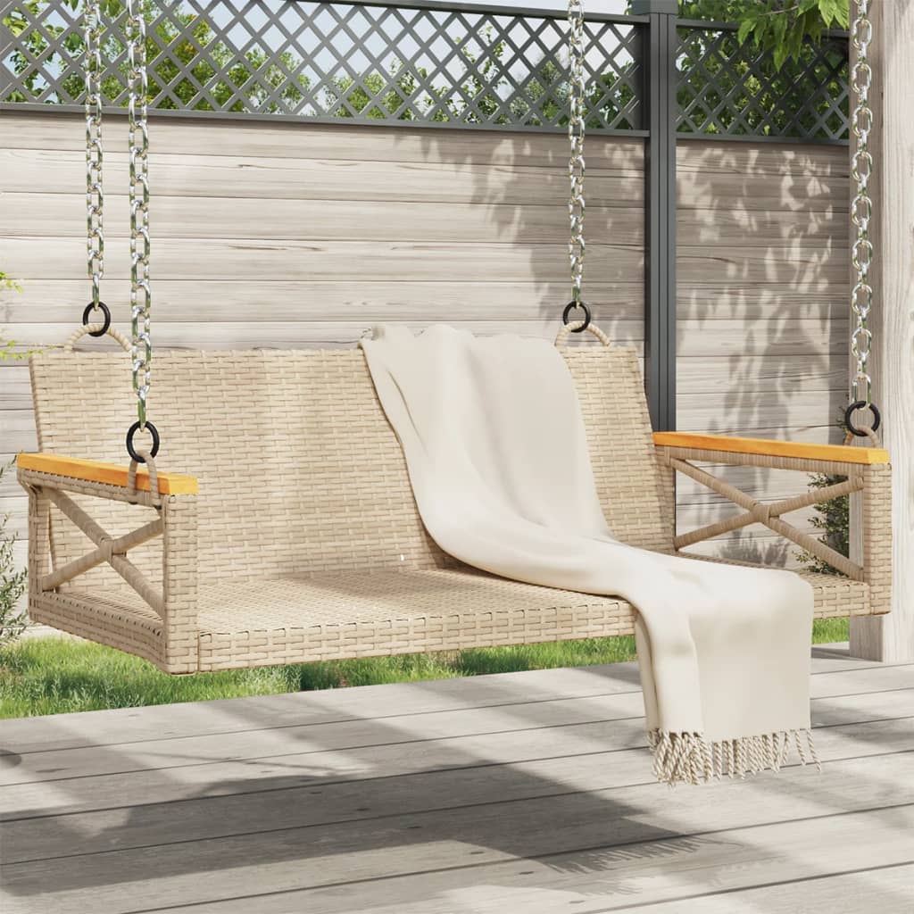 Gungbänk Med Dynor Beige Konstrotting