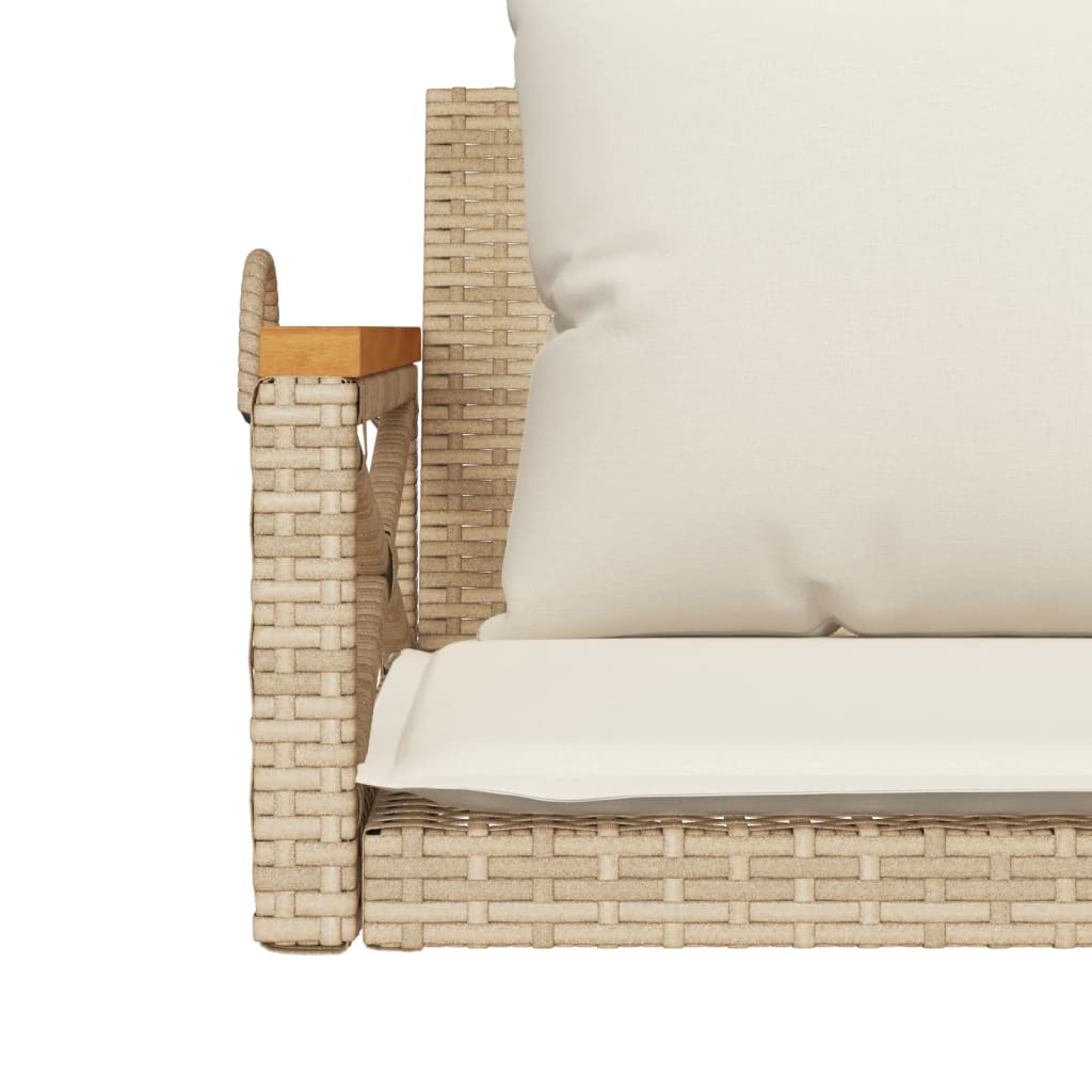 Gungbänk Med Dynor Beige Konstrotting
