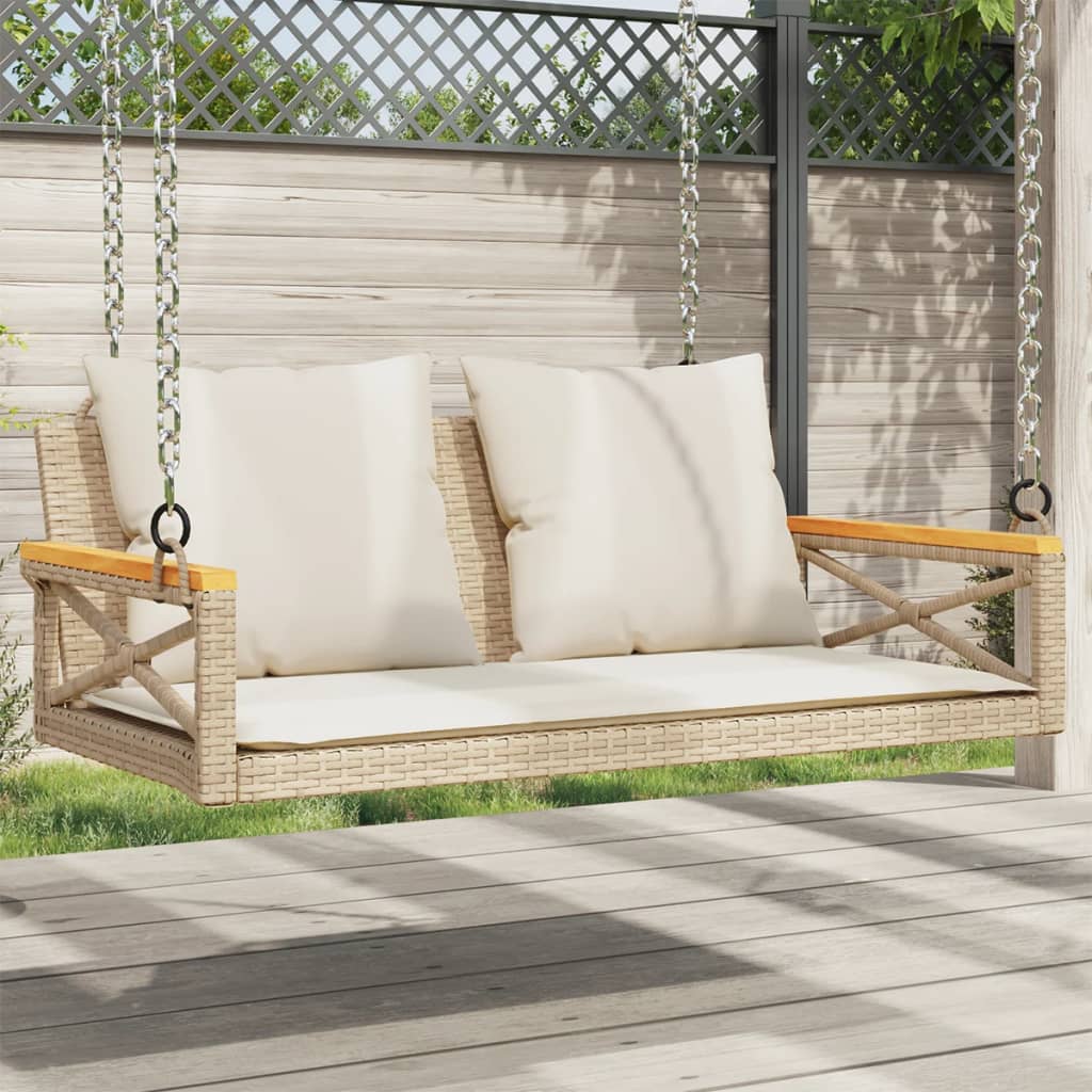 Gungbänk Med Dynor Beige Konstrotting