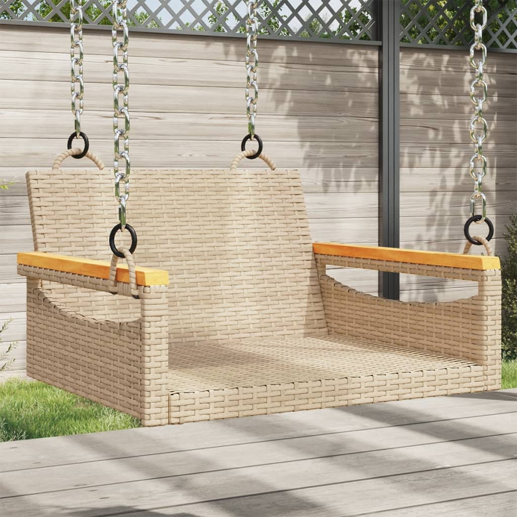 Gungbänk Med Dynor Beige Konstrotting