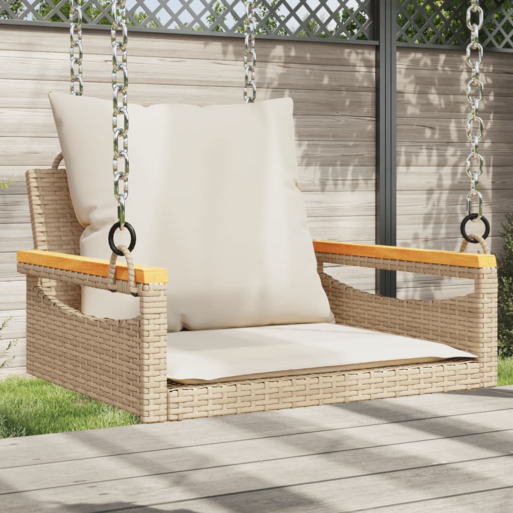 Gungbänk Med Dynor Beige Konstrotting