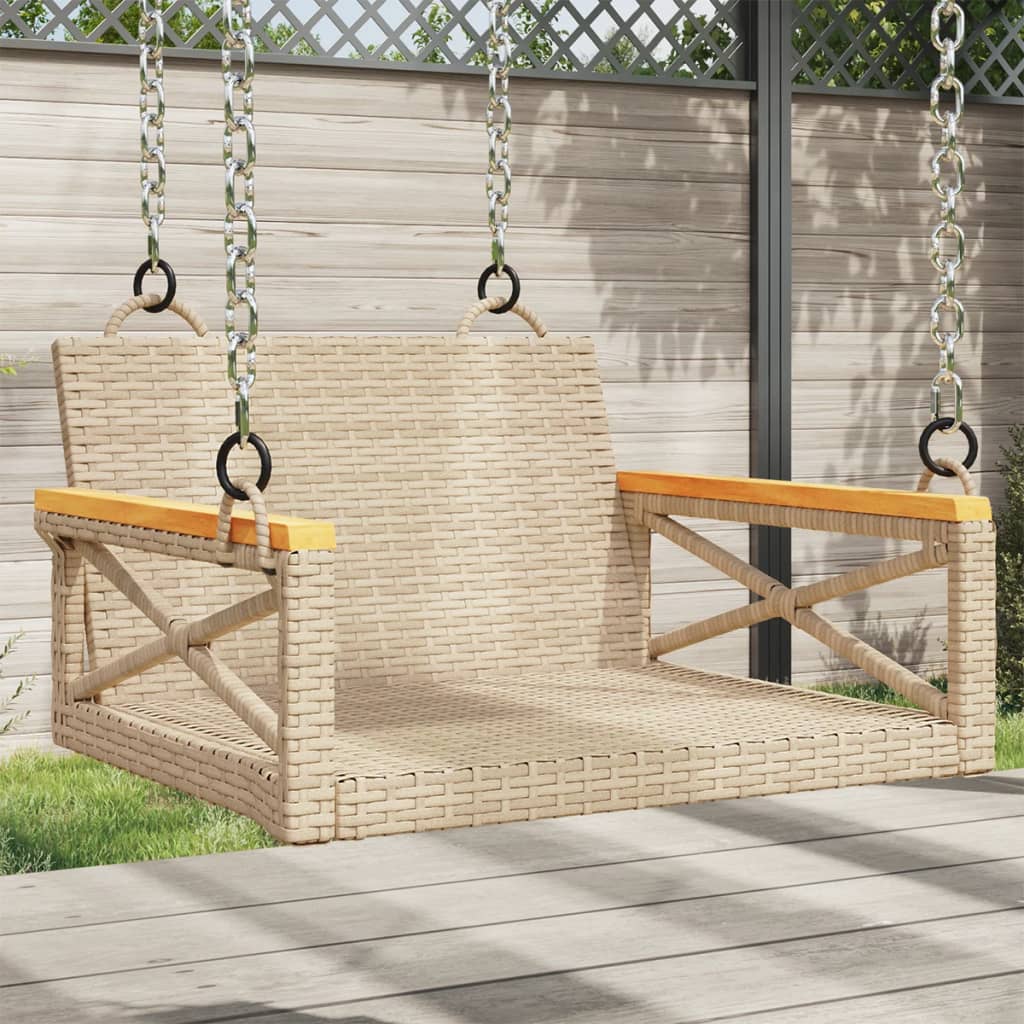 Gungbänk Med Dynor Beige Konstrotting