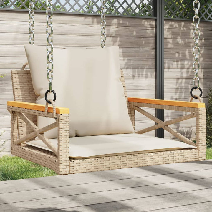 Gungbänk Med Dynor Beige Konstrotting
