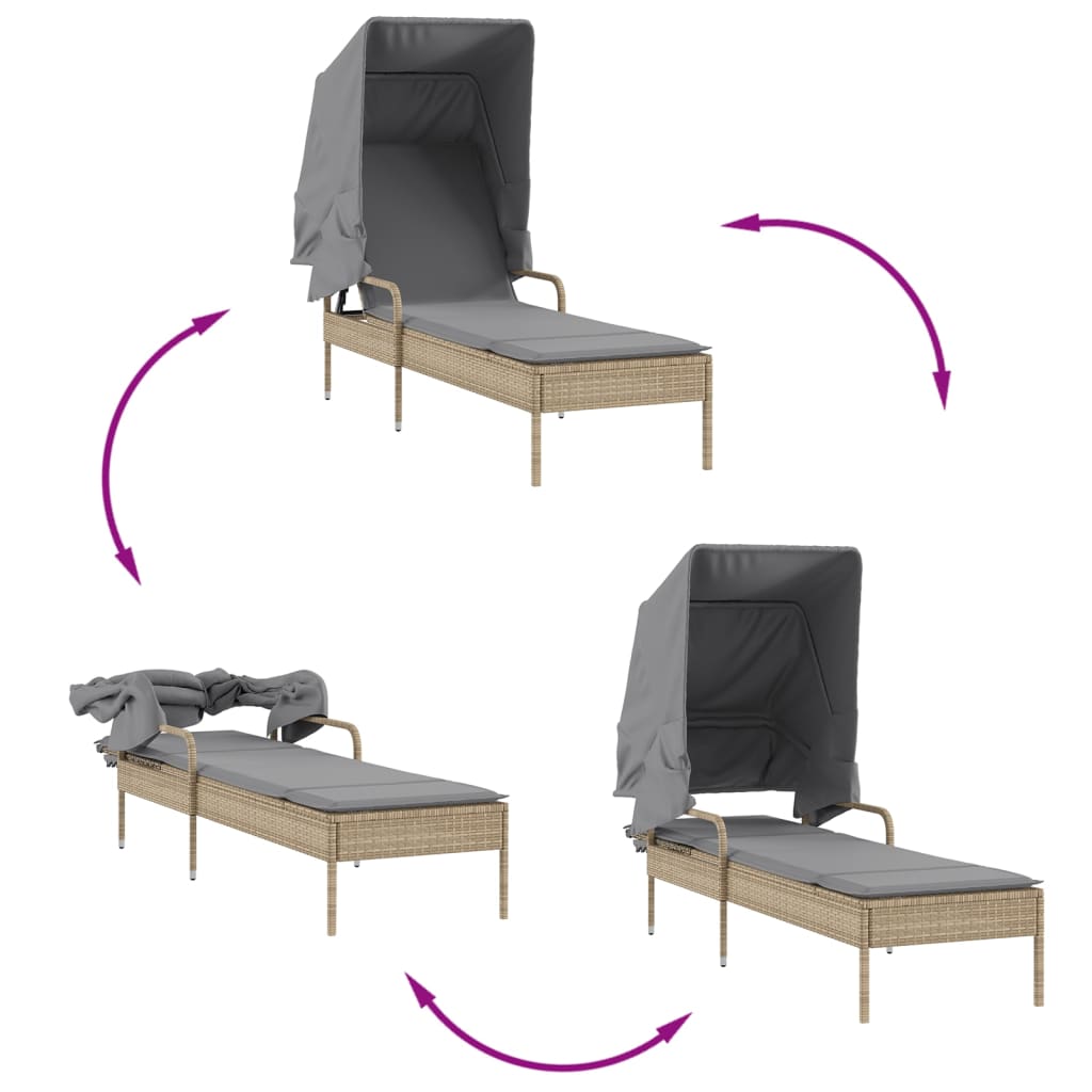 Solsäng Med Tak Beige Konstrotting