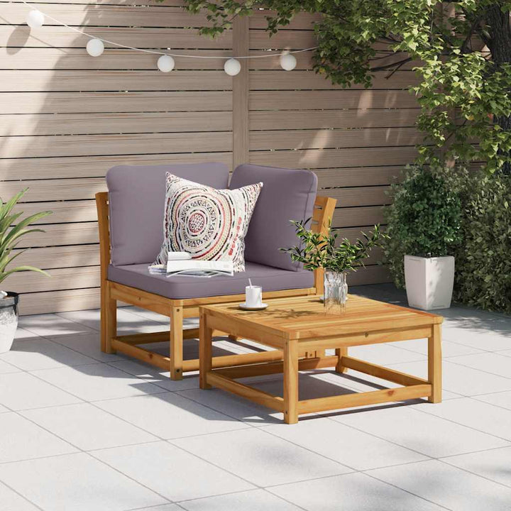 Trädgårdssoffa Hörn Med Dynor 73X73X65 Cm Massivt Akaciaträ