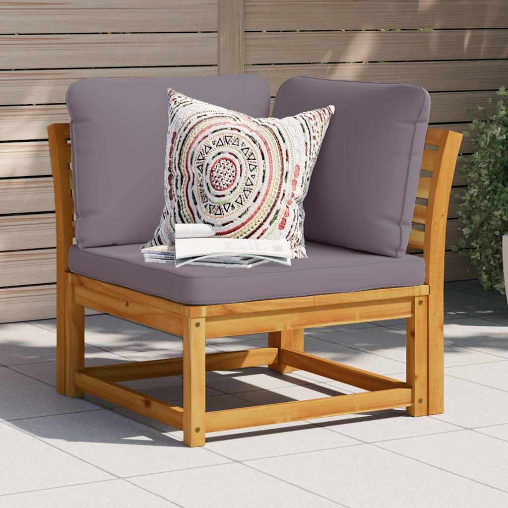 Trädgårdssoffa Hörn Med Dynor 73X73X65 Cm Massivt Akaciaträ