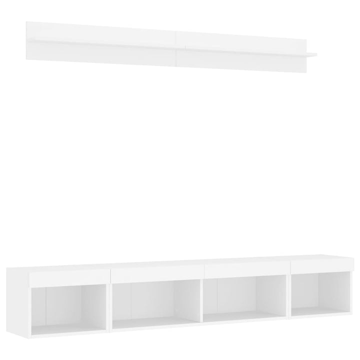 Tv-Bänk 5 Delar Led Konstruerat Trä