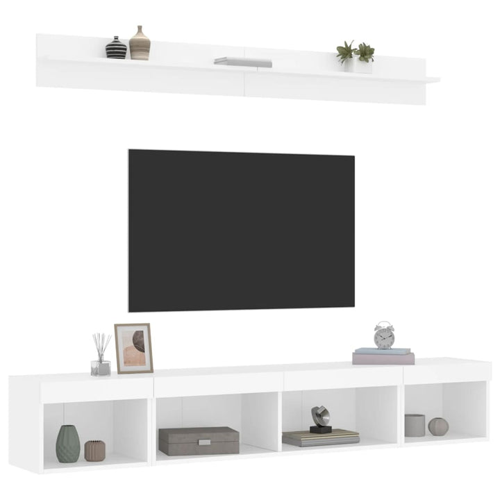 Tv-Bänk 5 Delar Led Konstruerat Trä