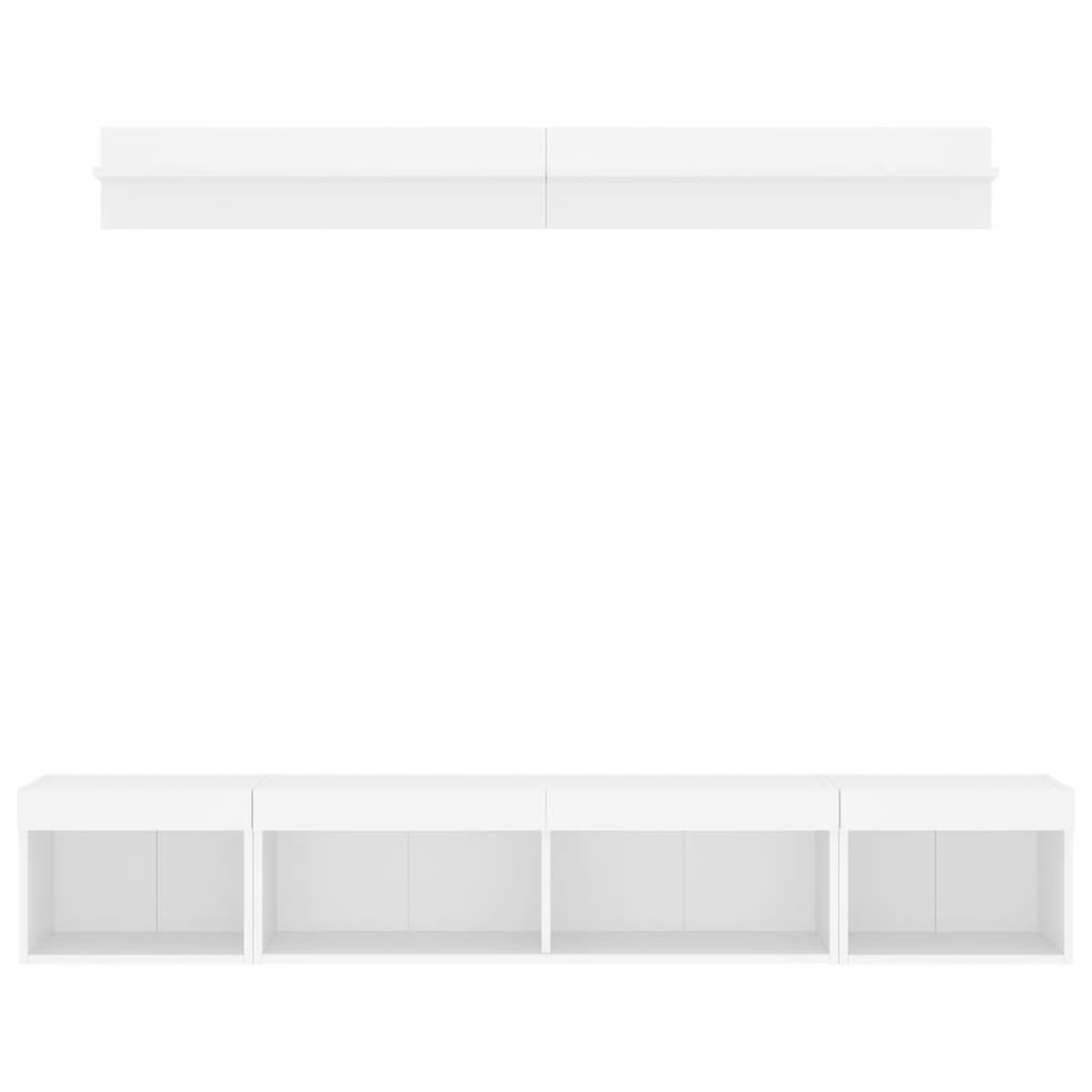 Tv-Bänk 5 Delar Led Konstruerat Trä