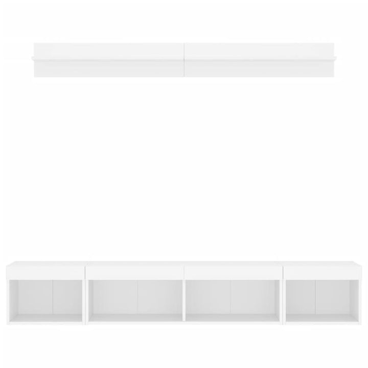 Tv-Bänk 5 Delar Led Konstruerat Trä