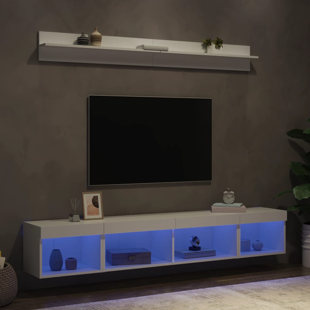Tv-Bänk 5 Delar Led Konstruerat Trä