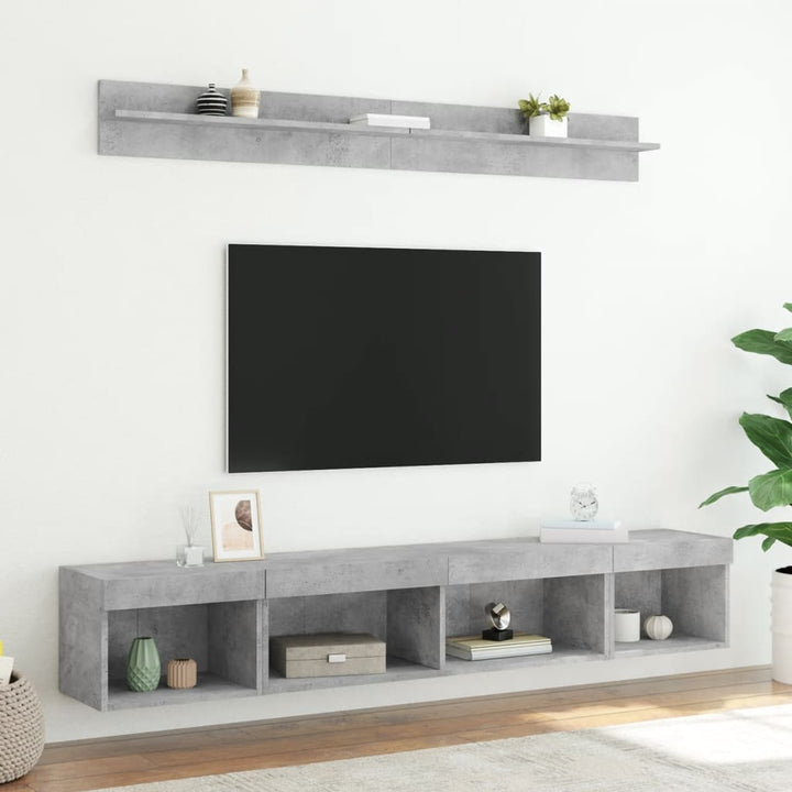 Tv-Bänk 5 Delar Led Konstruerat Trä