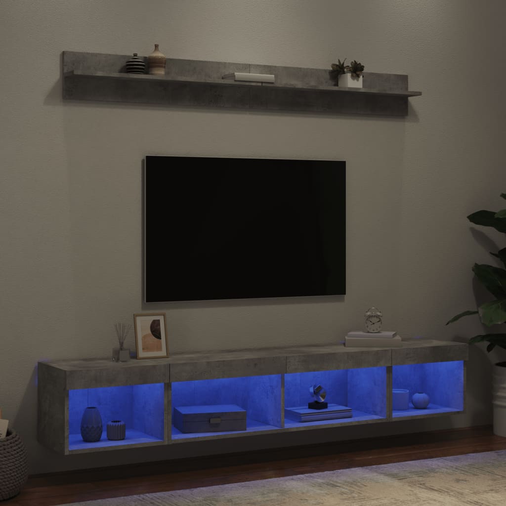 Tv-Bänk 5 Delar Led Konstruerat Trä