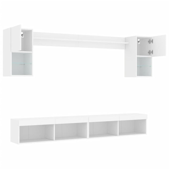 Tv-Bänk 6 Delar Led Konstruerat Trä