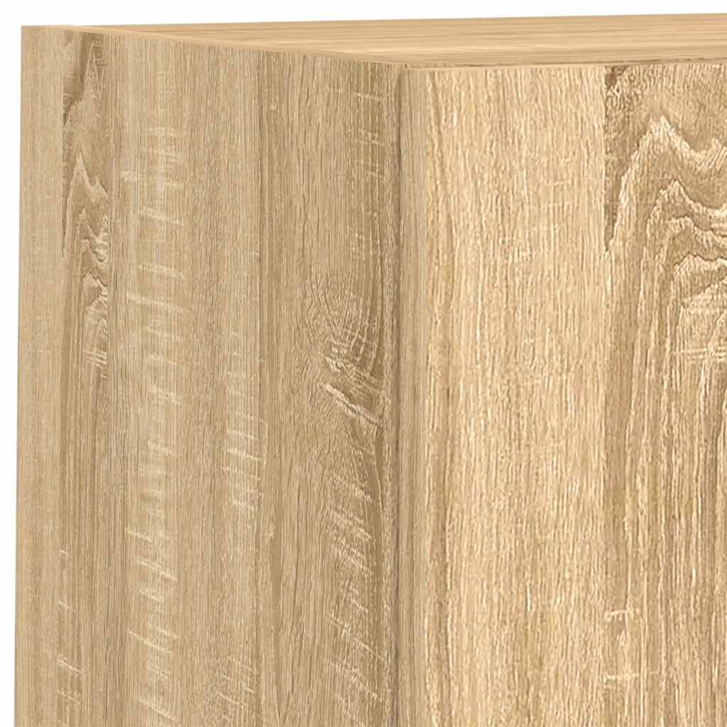 Tv-Bänk 6 Delar Led Sonoma-Ek Konstruerat Trä