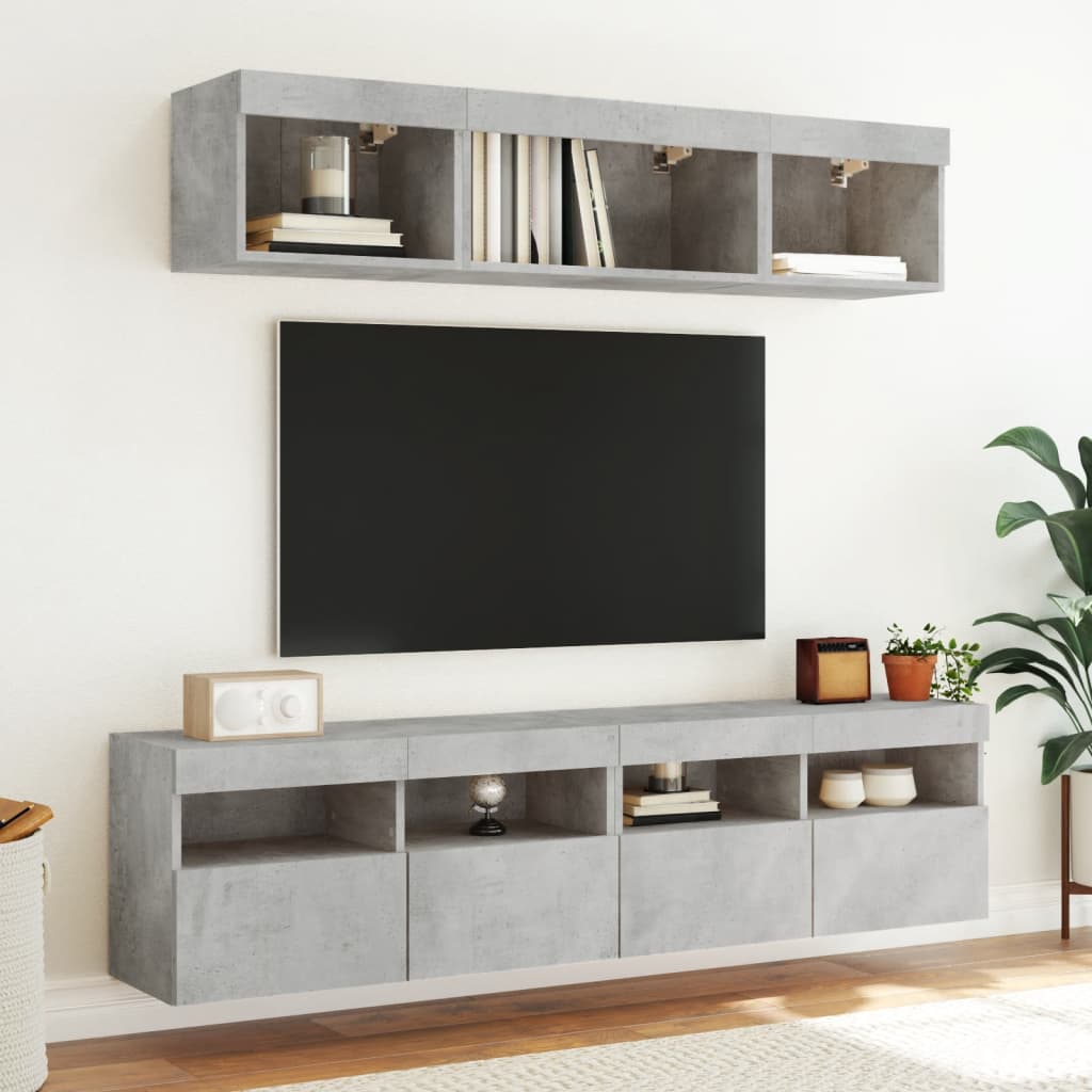 Tv-Bänk 5 Delar Led Konstruerat Trä