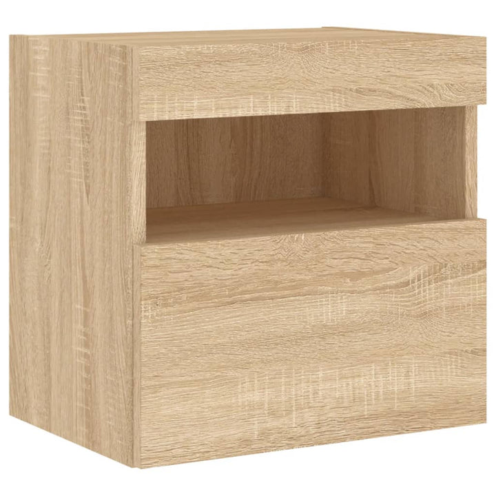 Väggmonterade Tv-Skåp 7 Delar Med Leds Sonoma-Ek