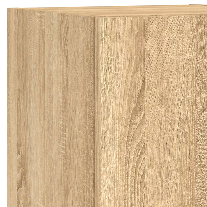 Väggmonterade Tv-Skåp 7 Delar Med Leds Sonoma-Ek