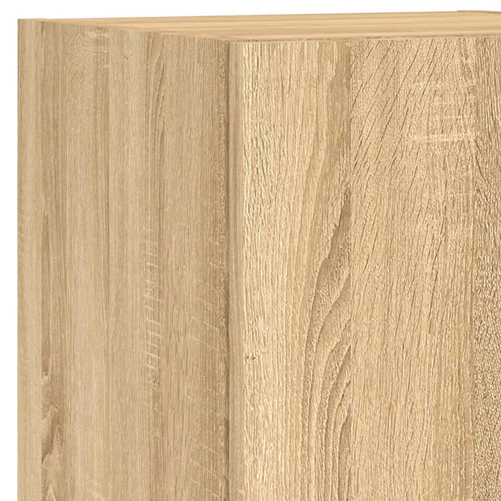 Väggmonterade Tv-Skåp 7 Delar Med Leds Sonoma-Ek