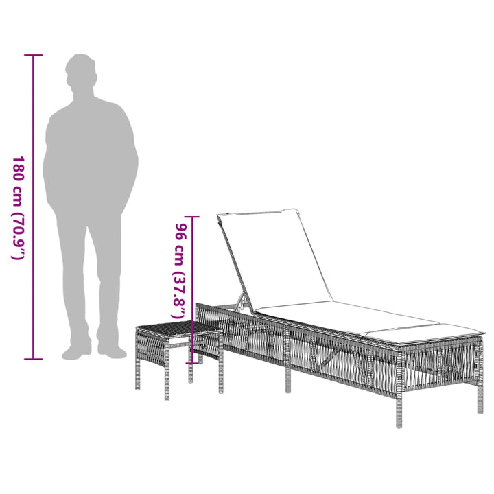 Solsängar 2 St Med Bord Konstrotting