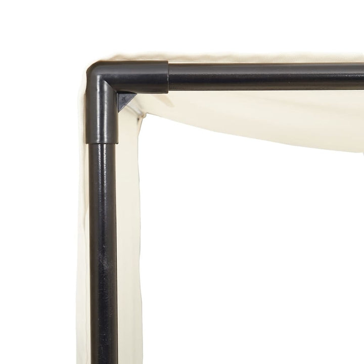 Dubbel Solsäng Med Tak Och Dynor Beige Konstrotting