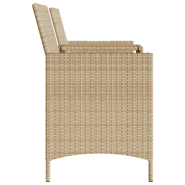 Trädgårdssoffa 2-Sits Med Bord Och Pallar Beige Konstrotting